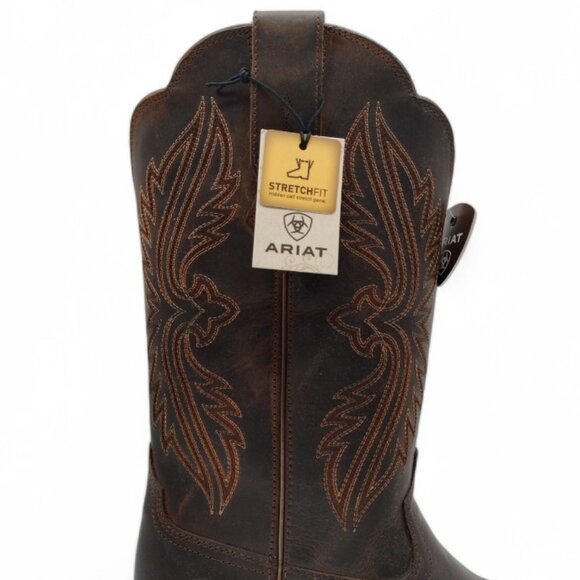 Ariat Women's Size 12 Distressed Brown Heritage R Toe StretchFit Western Boot - Picture 14 of 16